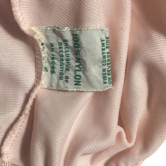 VTG 60s 70's Sears Petal Pink Half Slip Mini Short Coquette Nylon Lace Silk FLAW - Picture 8 of 8